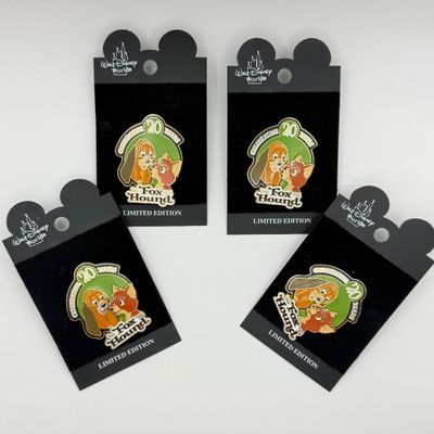 LOT 106P: LE3500 Disney’s The Fox and the Hound 20th Anniversary WDW Trading Pins (4)