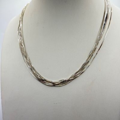 LOT 136F: Seven (7) Sterling Silver 925 15.5" Chains (13.0g)