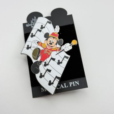 LOT 118P: Disney Mickey Pins incl WDW Trading Pins: 2002 Musical Conductor, Name w Danglers, 2002 Ears to You Dangler, Pin Trading,...