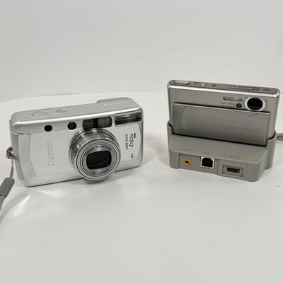 LOT 68A: Canon Sure Shot Z180u & Sony Cyber Shot DSC-T1 w/ Charging Dock