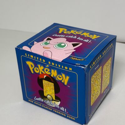 LOT 62A: FULL SET Pokémon Special Edition 23 karat Gold Plated Trading Cards: Charizard, Pikachu, Jiggly Puff, Poliwhirl, Mewtwo &...
