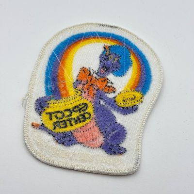 LOT 126P: 2000s Disney's EPCOT Collection: Figment Patch, Pin Park Map w/ Trading Pins: Ying Yang Mickey Head, Figment, Angry Daisy,...