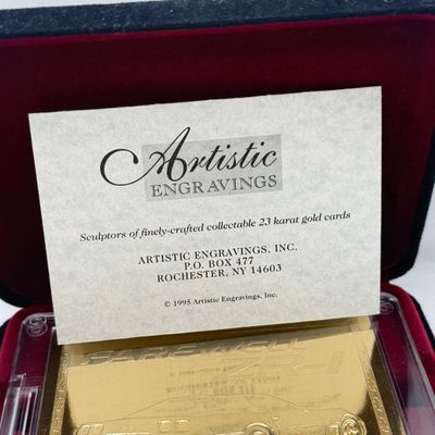 LOT 152F: Artistic Engravings 23karat Gold Plated Farewell ZR-1 Card, Plated 1980s Pennies & More Coins