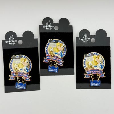 LOT 112P: LE3500 Disney’s MGM Studios 4th of July, 2001 Goofy Dangler WDW Trading Pins (3)