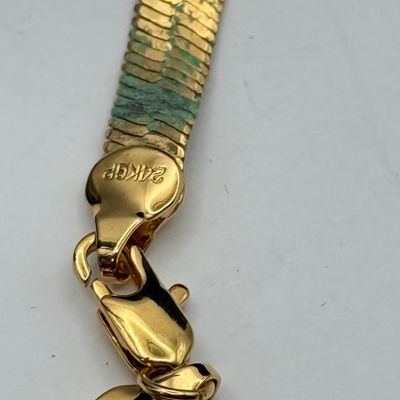 LOT 163J: Danbury Mint Heart Pendant Necklace & Four 24KTGP Necklaces