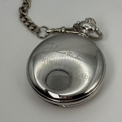 LOT 157J: Thomas Kinkade US Flag Pocket Watch, Geoffrey Beene Tie Tacks & More
