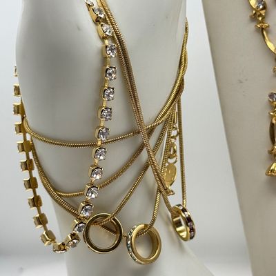 LOT 164J: Goldtone Necklaces, Bracelets & Rings