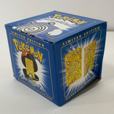 LOT 62A: FULL SET Pokémon Special Edition 23 karat Gold Plated Trading Cards: Charizard, Pikachu, Jiggly Puff, Poliwhirl, Mewtwo &...