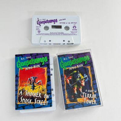LOT 85A: Spooky Collection: Variety of Halloween Sounds, Goosebumps VHS & Audio Book Tapes, DVDs & More