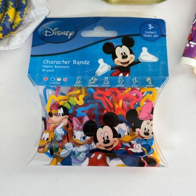 LOT 94A: Disney Pencils, Stickers, Small Toys, Jump Rope NIP, Light Up Necklaces & Silly Bands