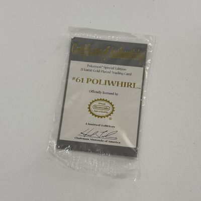 LOT 62A: FULL SET Pokémon Special Edition 23 karat Gold Plated Trading Cards: Charizard, Pikachu, Jiggly Puff, Poliwhirl, Mewtwo &...