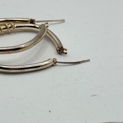 LOT 135F: Three Pairs of Vintage 925 Sterling Silver Thick Pierced Hoop Earrings (27.8gtw)