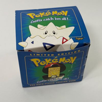 LOT 62A: FULL SET Pokémon Special Edition 23 karat Gold Plated Trading Cards: Charizard, Pikachu, Jiggly Puff, Poliwhirl, Mewtwo &...