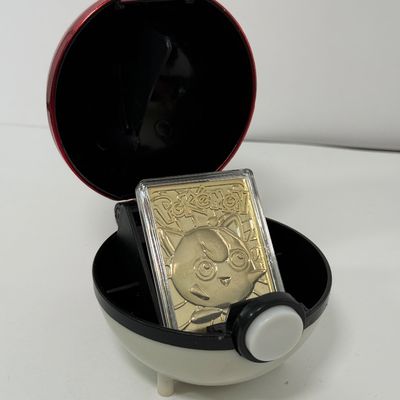 LOT 62A: FULL SET Pokémon Special Edition 23 karat Gold Plated Trading Cards: Charizard, Pikachu, Jiggly Puff, Poliwhirl, Mewtwo &...
