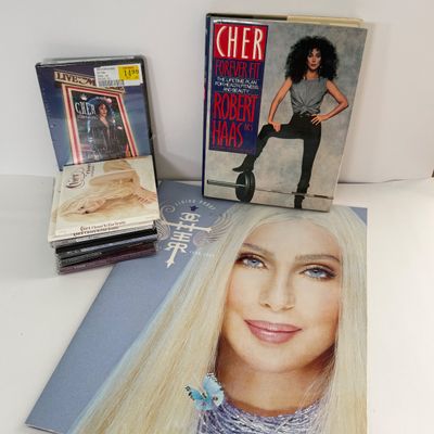 LOT 89A: Cher Collection: Forever Fit Book, Concert Book, CDs & DVD
