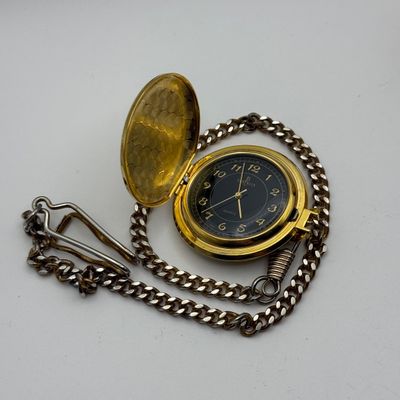 LOT 157J: Thomas Kinkade US Flag Pocket Watch, Geoffrey Beene Tie Tacks & More