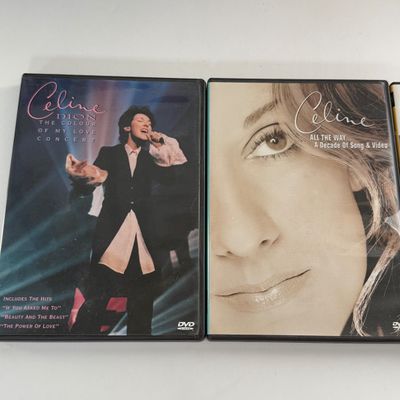 LOT 90A: Celine Dion Collection: For Keeps Book, Concert Book, Tapes, CDs & DVDs