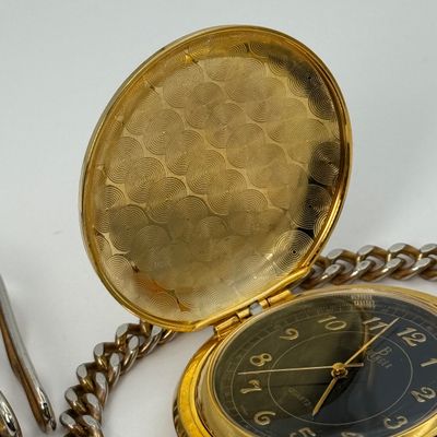 LOT 157J: Thomas Kinkade US Flag Pocket Watch, Geoffrey Beene Tie Tacks & More