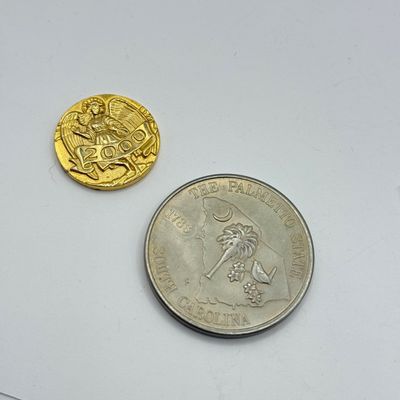 LOT 152F: Artistic Engravings 23karat Gold Plated Farewell ZR-1 Card, Plated 1980s Pennies & More Coins