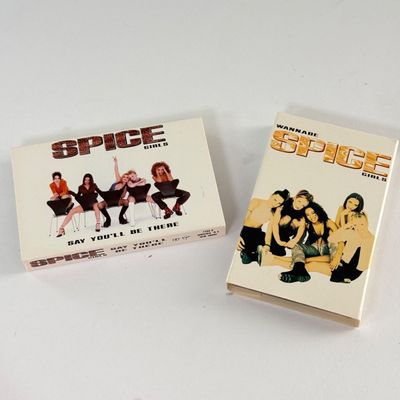 LOT 88A: Spice Up Your Life! Spice Girls Collection: Tapes, CDs, Toy Figures, Spice World Tour Book & Mini Pocket Baby Spice Books