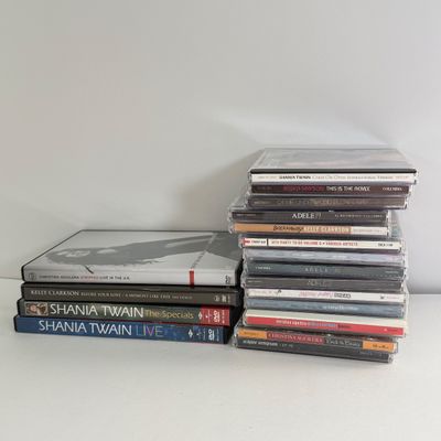 LOT 221A: Collection of Pop Icon CDs & DVDs: Adele, Kelly Clarkson, Shania Twain & More