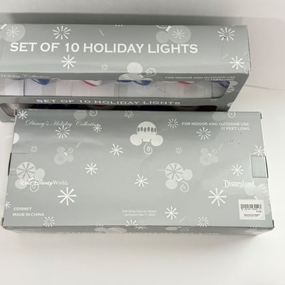 LOT 66A: USA Patriotic Disney Collection: US Flag Mickey Head Holiday Lights in Box (2), Patriotic Mickey, WDW 2002 4thof July Goofy...