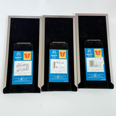LOT 73A: Disney Character Photo Frames, Glass Candle & NIP Mickey Mouse Bookends, Business Card Holder, Pencil & Notepad Holder,...