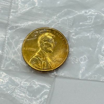 LOT 152F: Artistic Engravings 23karat Gold Plated Farewell ZR-1 Card, Plated 1980s Pennies & More Coins