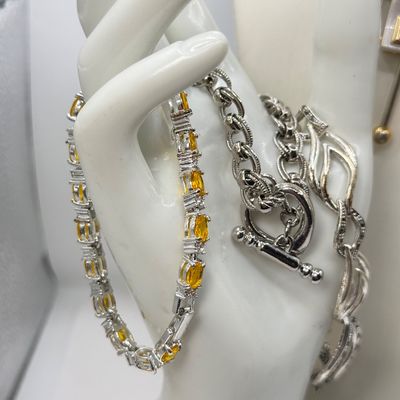 LOT 153J: Monet Leaf Necklace & Bracelet Set, Wire Necklaces, Bracelets & More