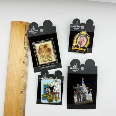 LOT 113P: 2002 Walt Disney WDW Trading Pins: LE5000 Chimpanzee, Mickey Painting Portrait, 100th Birthday Portrait & Partners