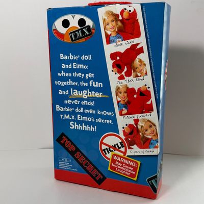 LOT 64A: NIB Sesame Street TMX Tickle Me Elmo 10th Anniversary Toy & TMX Tickle Me Elmo Barbie NRFB