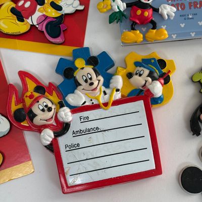 LOT 93A: Collection of Vintage Disney Magnets: Mickey, Minnie, Goofy, MGM Studios & More