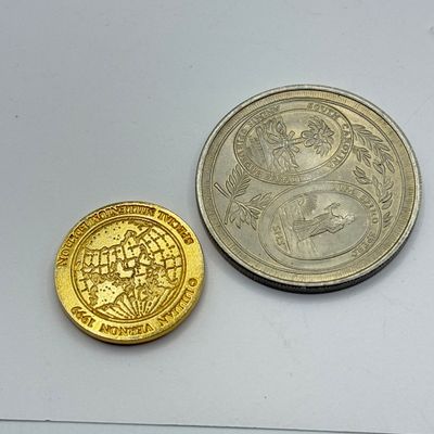 LOT 152F: Artistic Engravings 23karat Gold Plated Farewell ZR-1 Card, Plated 1980s Pennies & More Coins