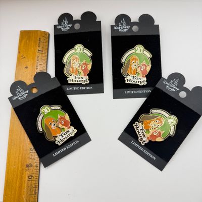 LOT 106P: LE3500 Disney’s The Fox and the Hound 20th Anniversary WDW Trading Pins (4)
