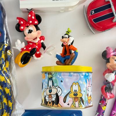 LOT 94A: Disney Pencils, Stickers, Small Toys, Jump Rope NIP, Light Up Necklaces & Silly Bands