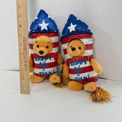 LOT 66A: USA Patriotic Disney Collection: US Flag Mickey Head Holiday Lights in Box (2), Patriotic Mickey, WDW 2002 4thof July Goofy...