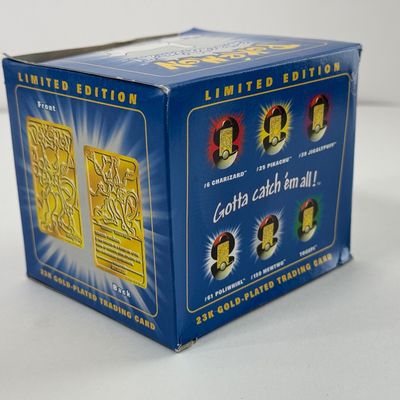 LOT 62A: FULL SET Pokémon Special Edition 23 karat Gold Plated Trading Cards: Charizard, Pikachu, Jiggly Puff, Poliwhirl, Mewtwo &...