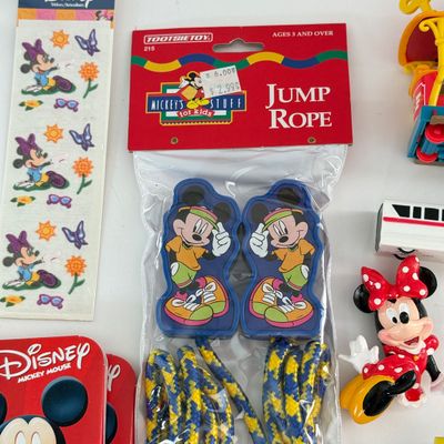 LOT 94A: Disney Pencils, Stickers, Small Toys, Jump Rope NIP, Light Up Necklaces & Silly Bands