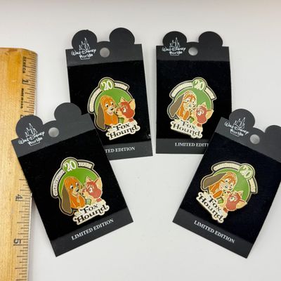 LOT 111P: LE3500 Disney’s The Fox and the Hound 20th Anniversary WDW Trading Pins (4)