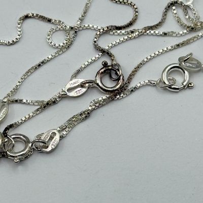 LOT 136F: Seven (7) Sterling Silver 925 15.5" Chains (13.0g)
