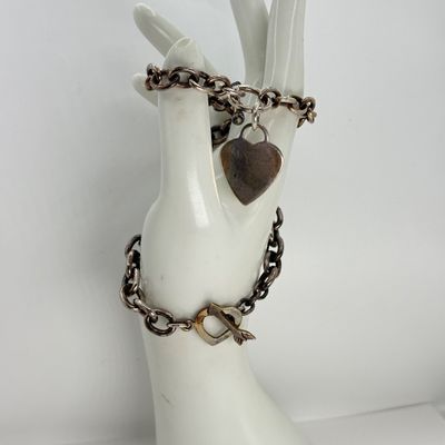 LOT 145F: Pair of 925 Sterling Silver Link Bracelets (65.7gtw)