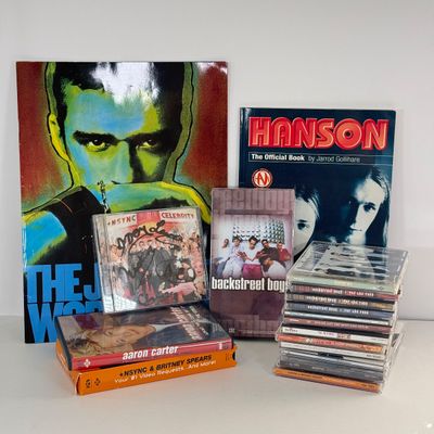 LOT 99A: Y2K Boy Bands CDs, DVDs & More: Backstreet Boys, *NSYNC (including Signed CD), 98°, Hanson & Aaron Carter