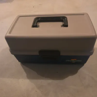 Flambeau Outdoors Plastic Fishing Tackle Box - Gray & Blue Utility Case