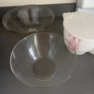Vintage Glass Mixing Bowl & Measuring Pitcher Set