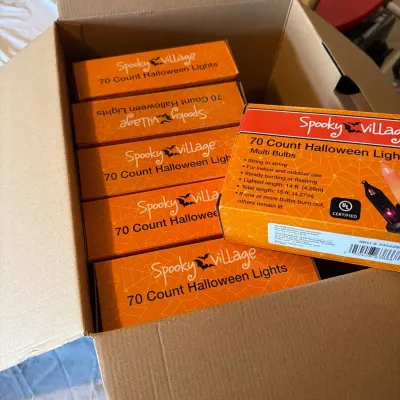 Case of New Spooky Village Halloween Light 11 Sets – 70 Count