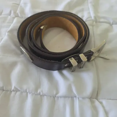 Brighton Men's Genuine Leather Belt Size 44 Brown Silver-Tone Buckle