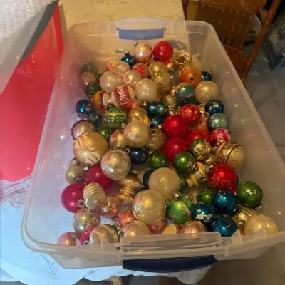Large Lot of Vintage Glass Christmas Ornaments – Mercury Glass & Shiny Brite Style Mix