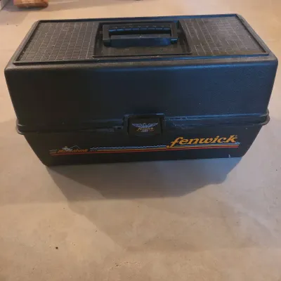 Vintage Fenwick Moonshine 1803 Lighted Fishing Tackle Box with Assorted Contents