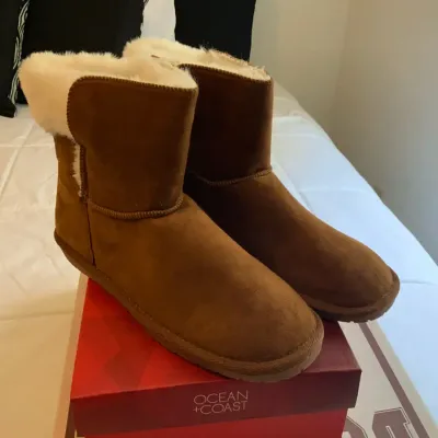 NEW Ocean + Coast Faux Suede Winter Boots | Chestnut | Women’s Size 9M