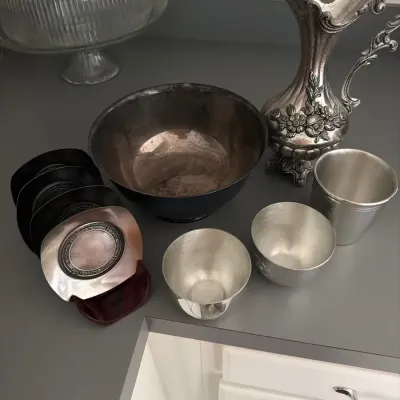 Decorative Metalware & Pewter Serving Collection